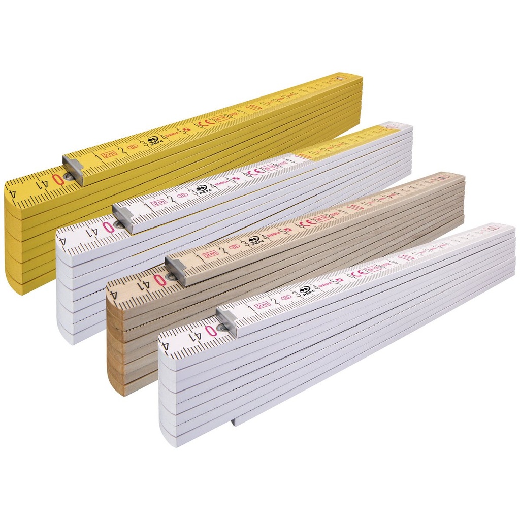 [14555] Series 400 wooden folding rule (Type 417, 2 m | cm/mm | White/yellow)